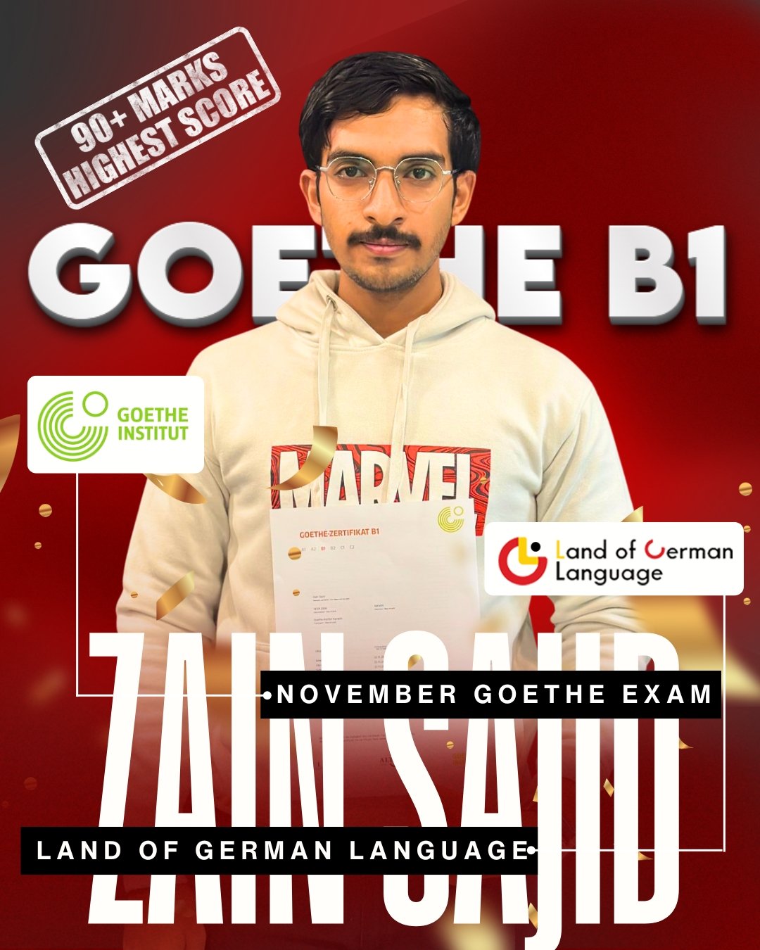 Goethe B1 90+ Marks Case Study – Zain Sajid
